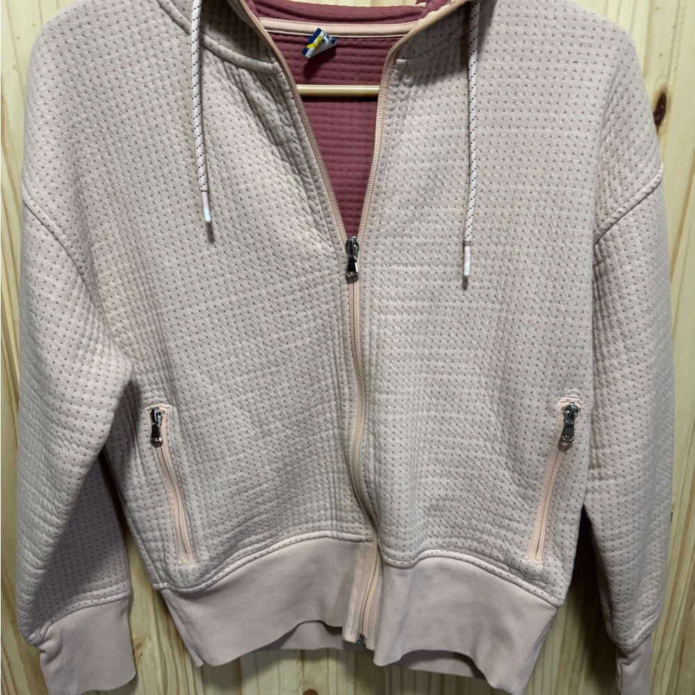 Women’s Small Get After It Zip Up Hoodie Pink Quilted